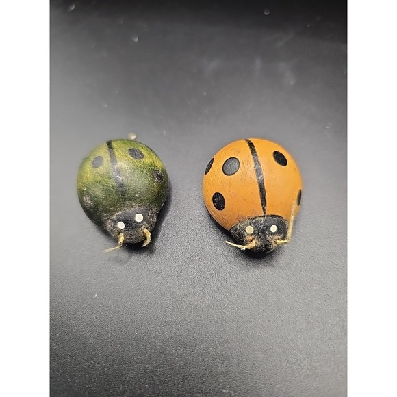 Other - 2 Vintage Wooden Lady‎ Bug Refrigerator Magnets
